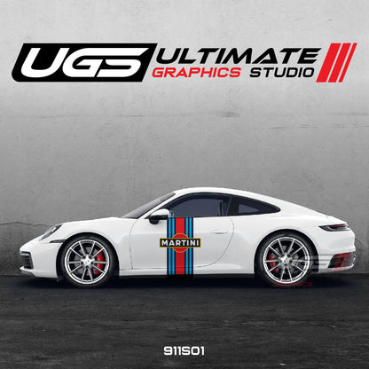 Martini Racing Door Graphics for Porsche Models