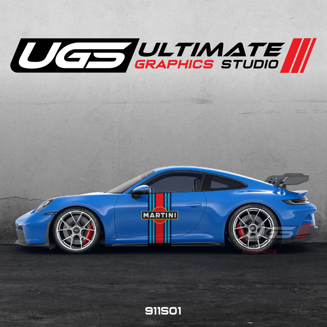 Martini Racing Door Graphics for Porsche Models