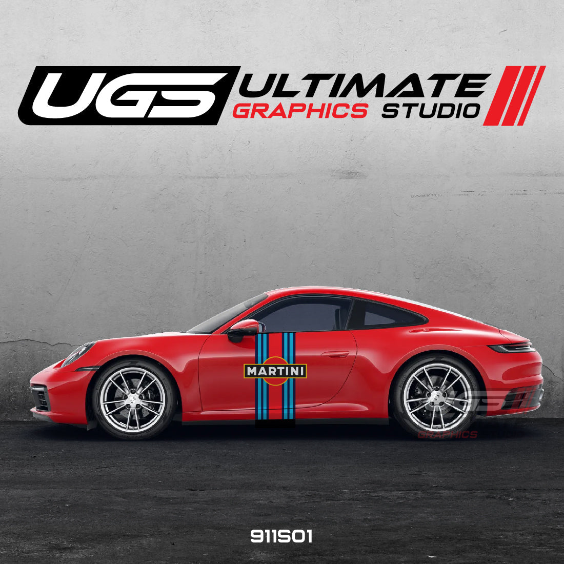 Martini Racing Door Graphics for Porsche Models