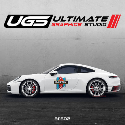 Martini Racing Door Scratched Graphics for Porsche Models