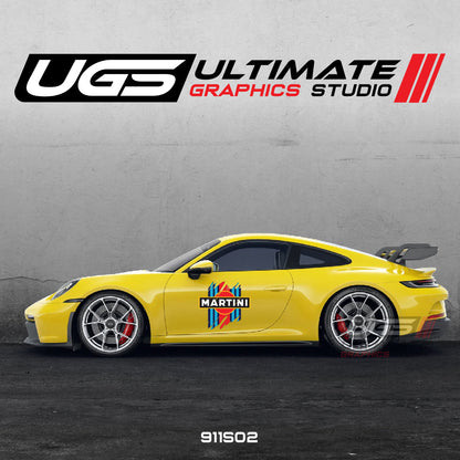 Martini Racing Door Scratched Graphics for Porsche Models