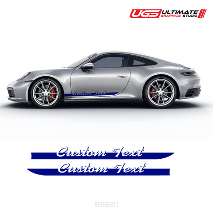 Custom Script Text Side Graphics for Porsche Models