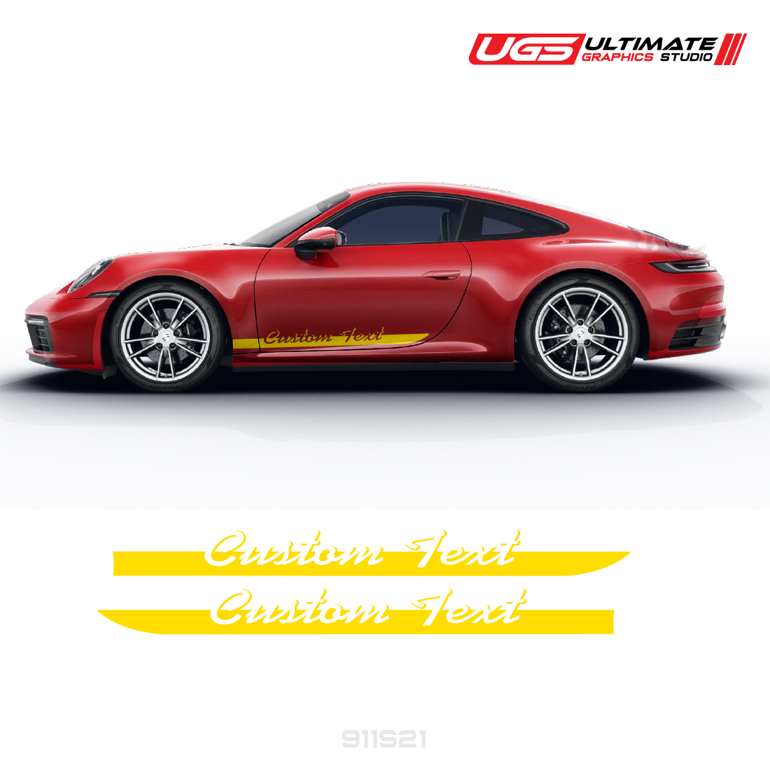 Custom Script Text Side Graphics for Porsche Models