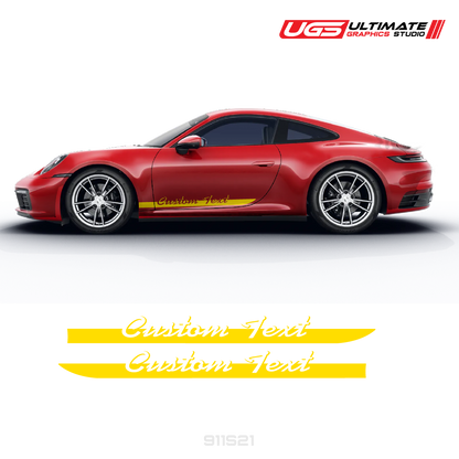 Custom Script Text Side Graphics for Porsche Models