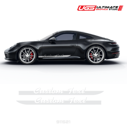 Custom Script Text Side Graphics for Porsche Models
