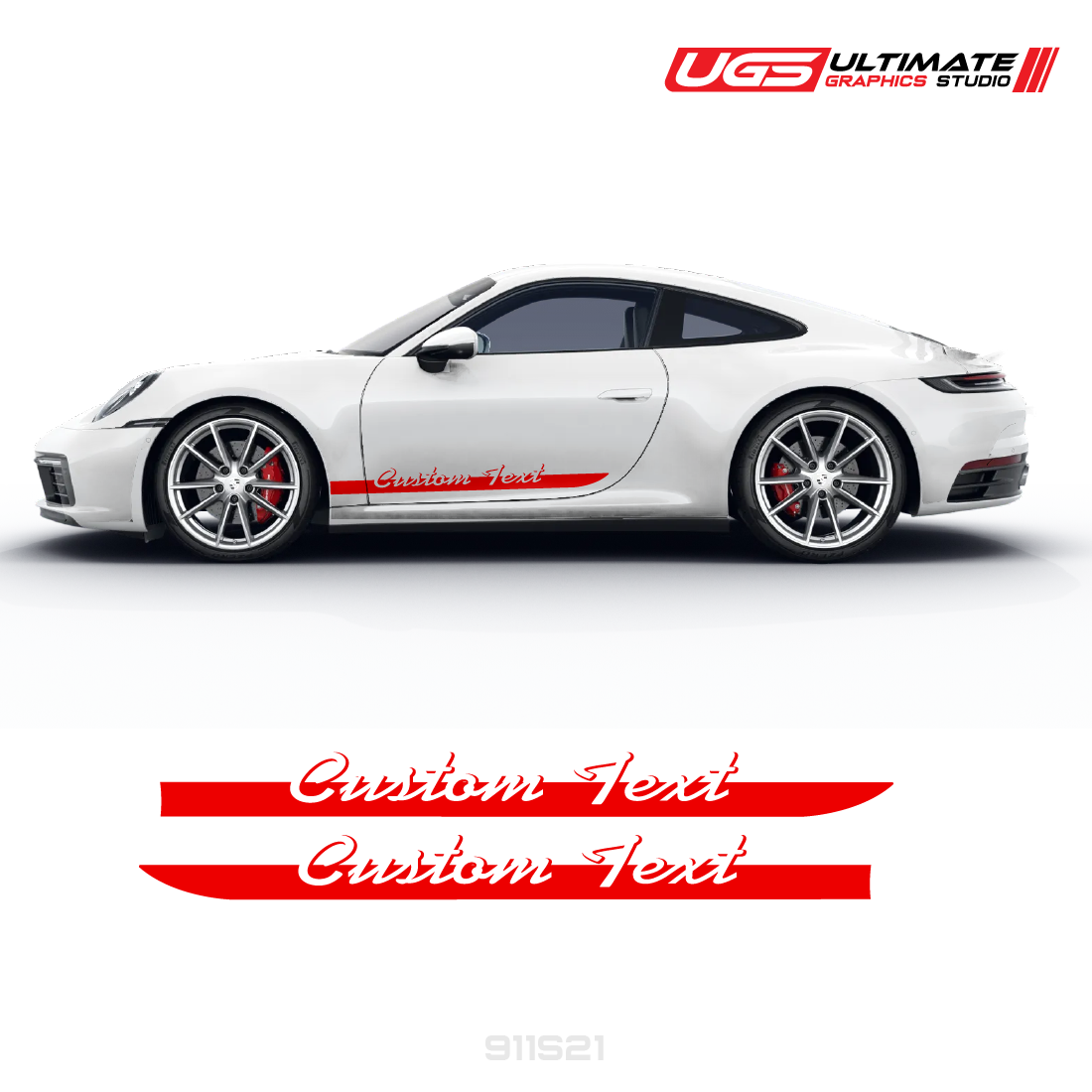 Custom Script Text Side Graphics for Porsche Models