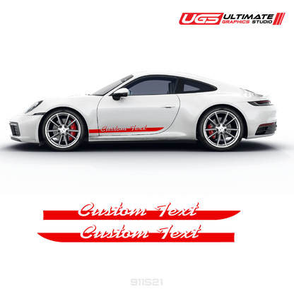Custom Script Text Side Graphics for Porsche Models