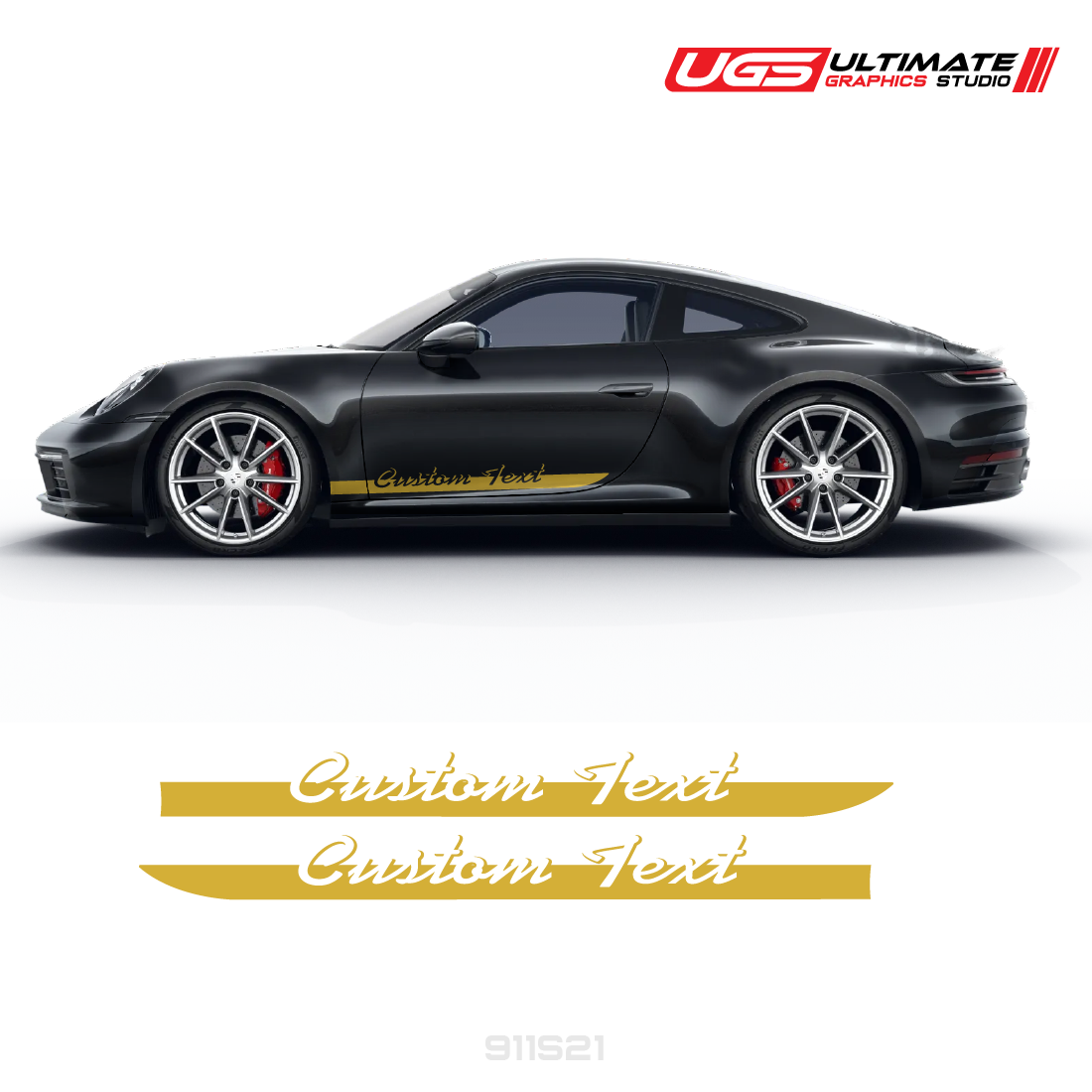 Custom Script Text Side Graphics for Porsche Models