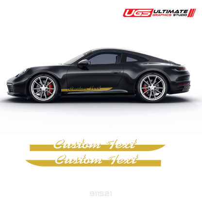 Custom Script Text Side Graphics for Porsche Models