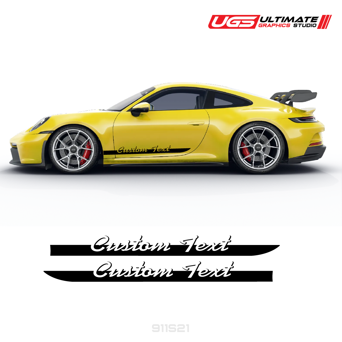 Custom Script Text Side Graphics for Porsche Models