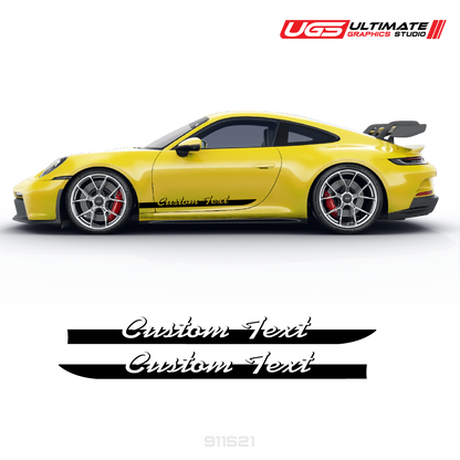 Custom Script Text Side Graphics for Porsche Models