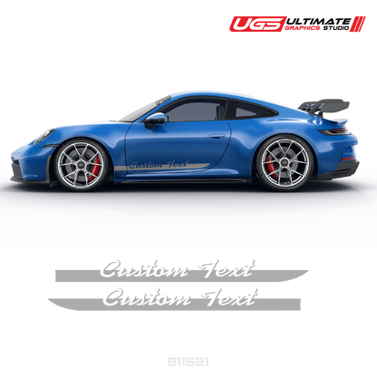Custom Script Text Side Graphics for Porsche Models