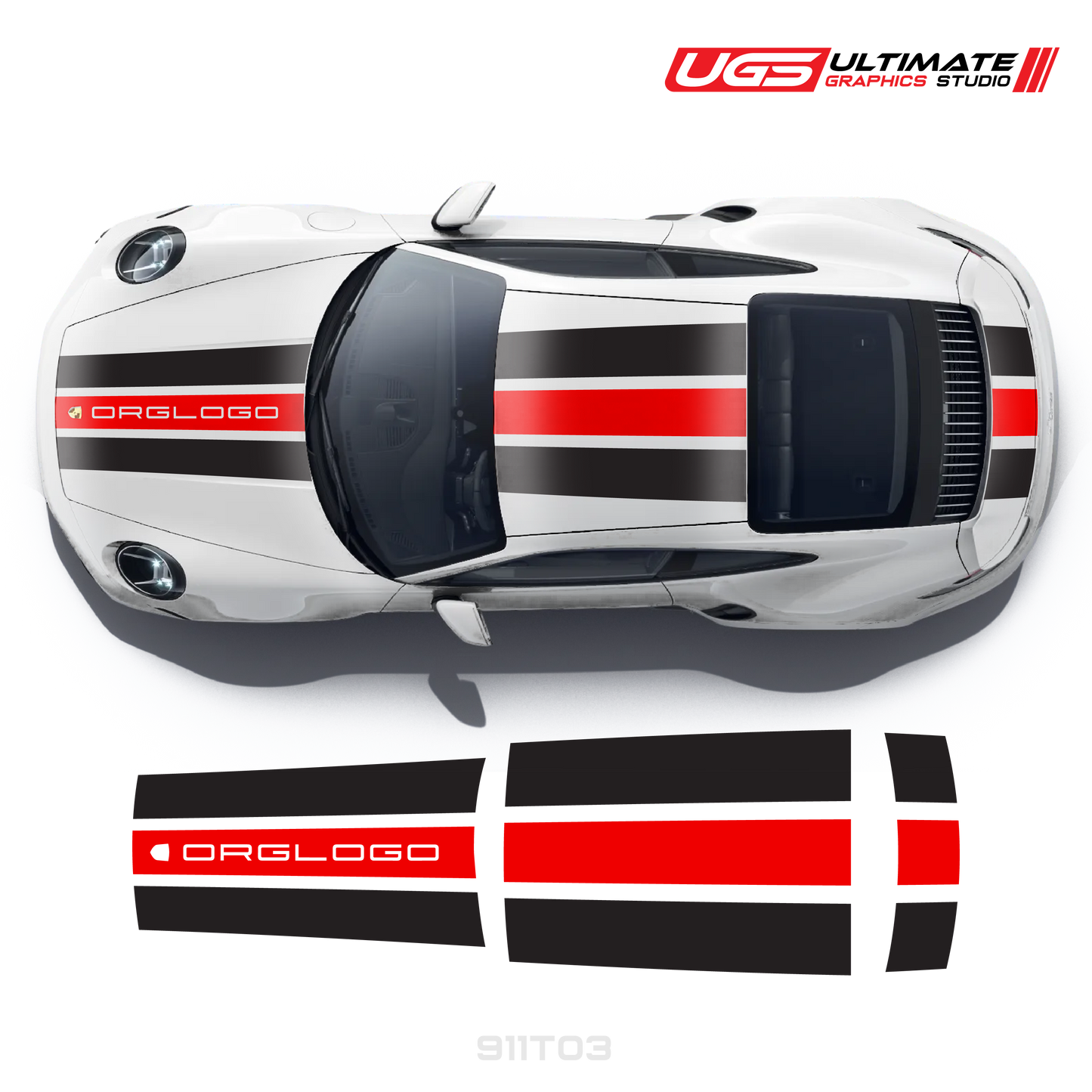 Racing Stripe Kit 2 Colors for Porsche Models