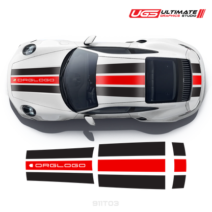 Racing Stripe Kit 2 Colors for Porsche Models