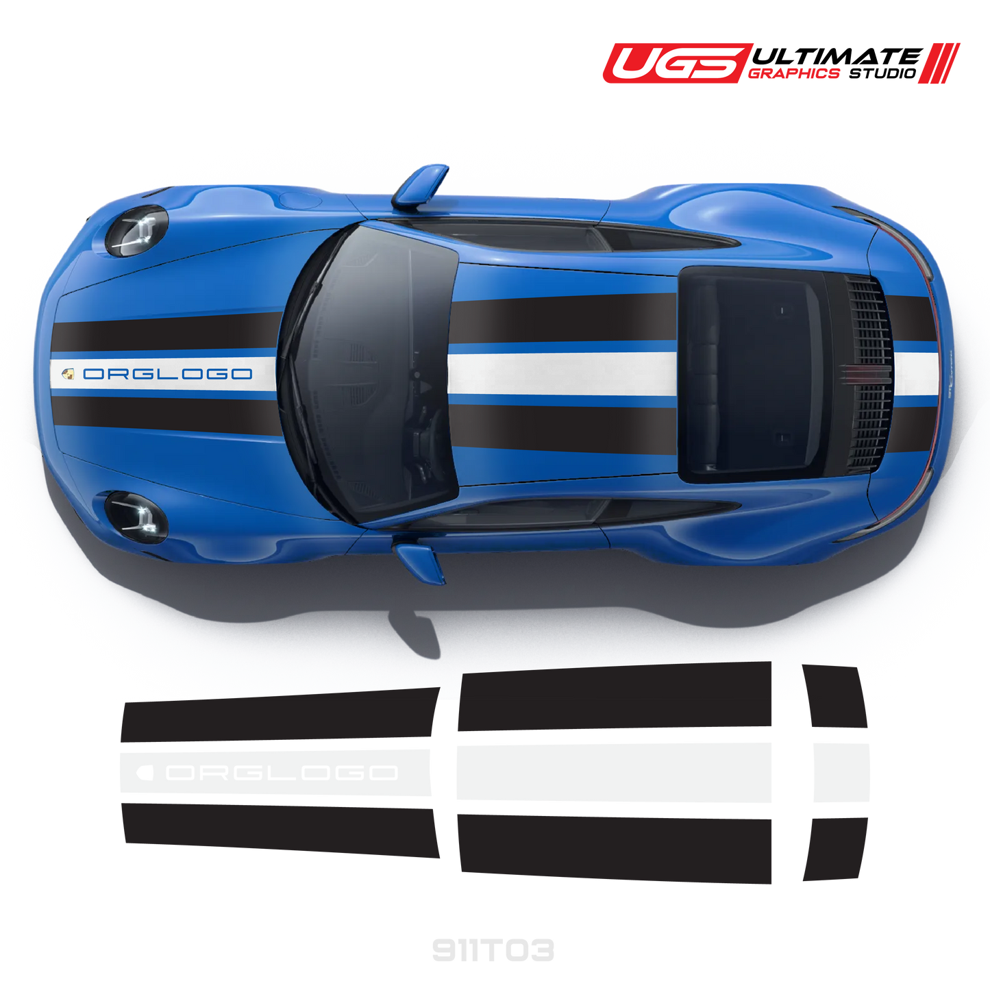 Racing Stripe Kit 2 Colors for Porsche Models