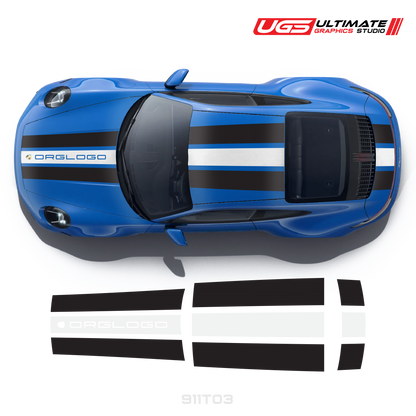 Racing Stripe Kit 2 Colors for Porsche Models