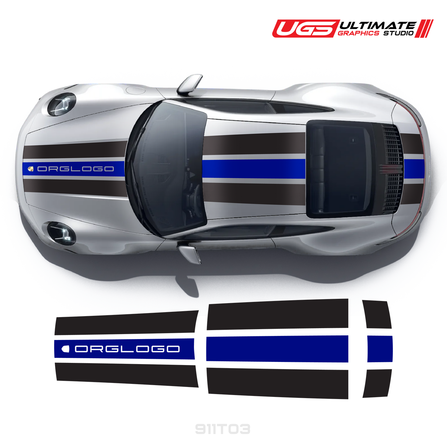 Racing Stripe Kit 2 Colors for Porsche Models