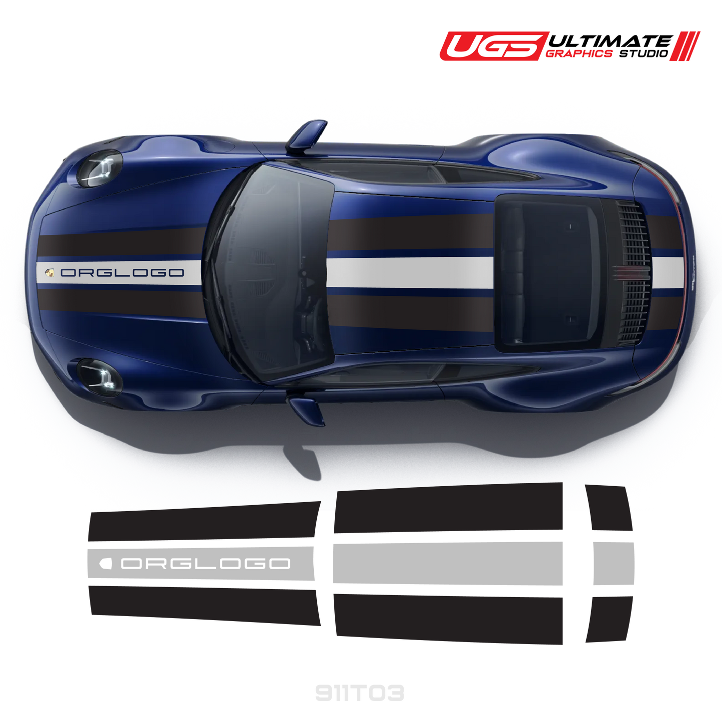 Racing Stripe Kit 2 Colors for Porsche Models