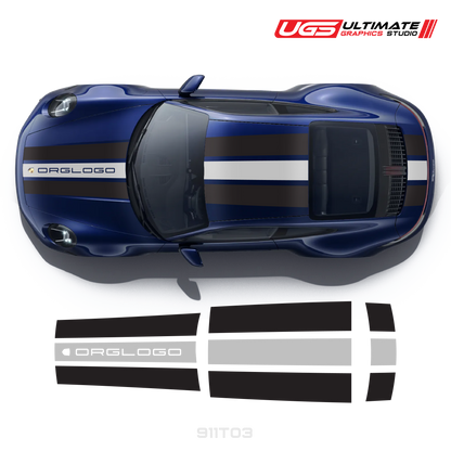 Racing Stripe Kit 2 Colors for Porsche Models