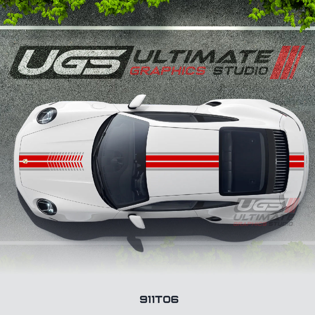 Center Racing Stripe Kit 2 Color for Porsche Models
