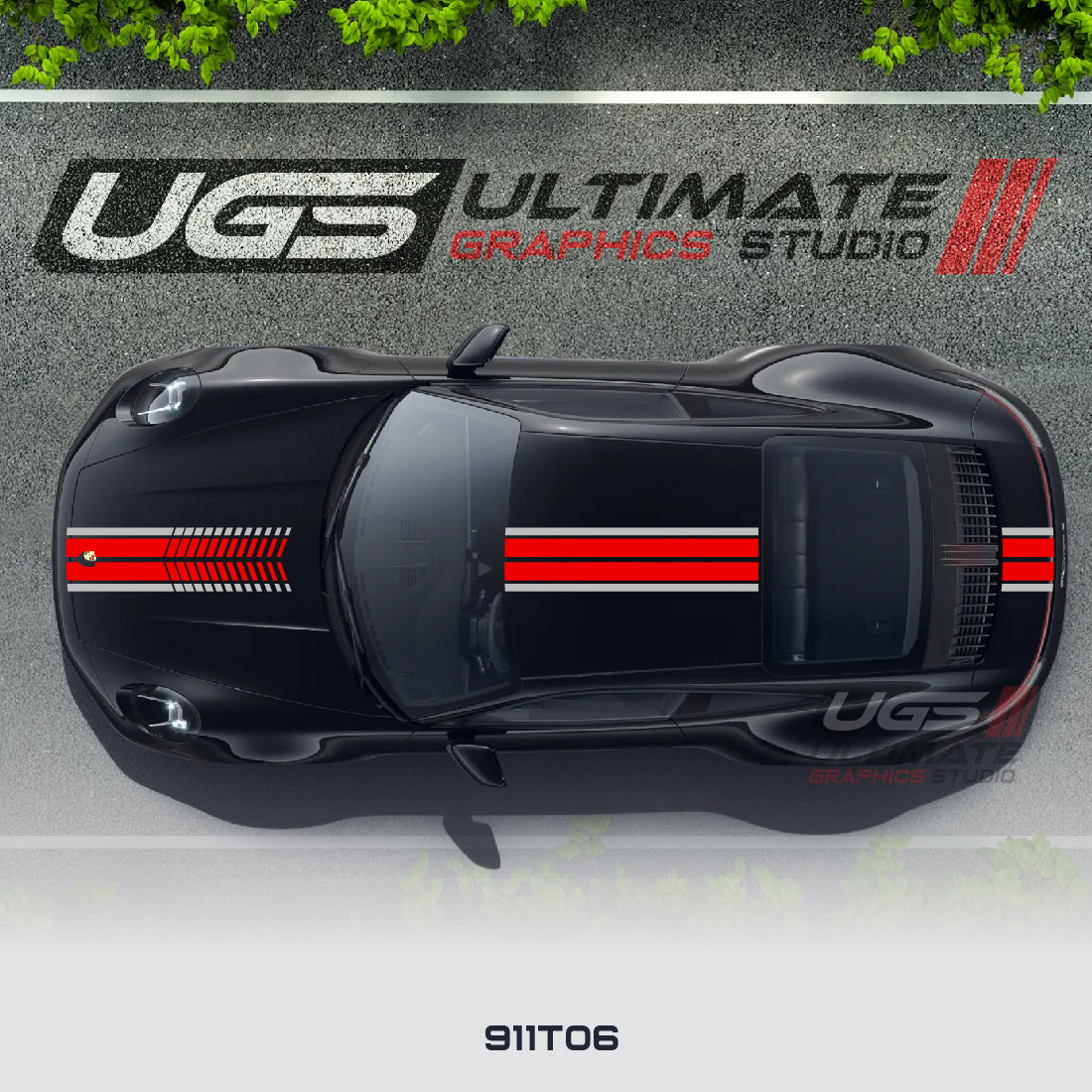 Center Racing Stripe Kit 2 Color for Porsche Models