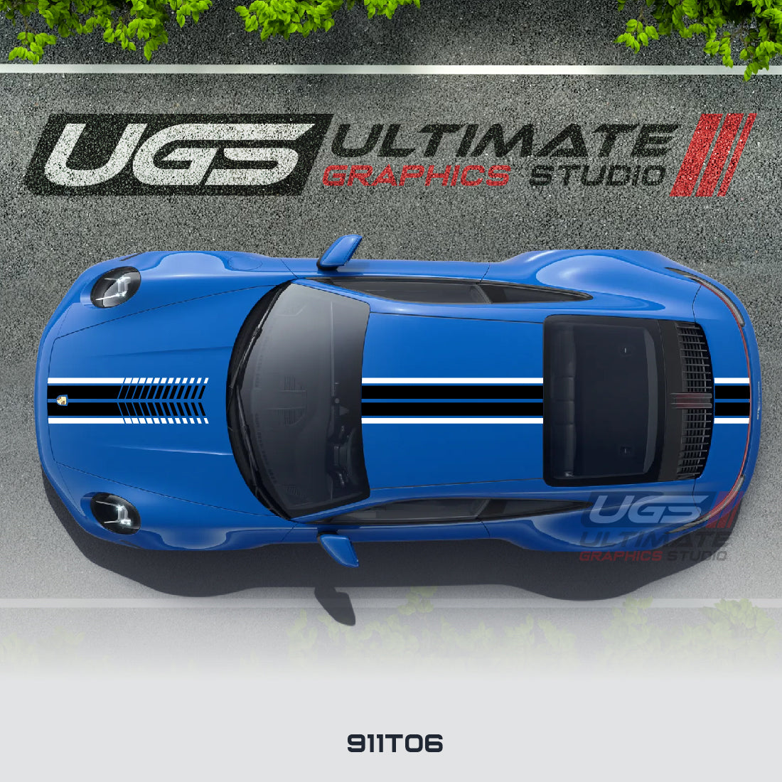 Center Racing Stripe Kit 2 Color for Porsche Models