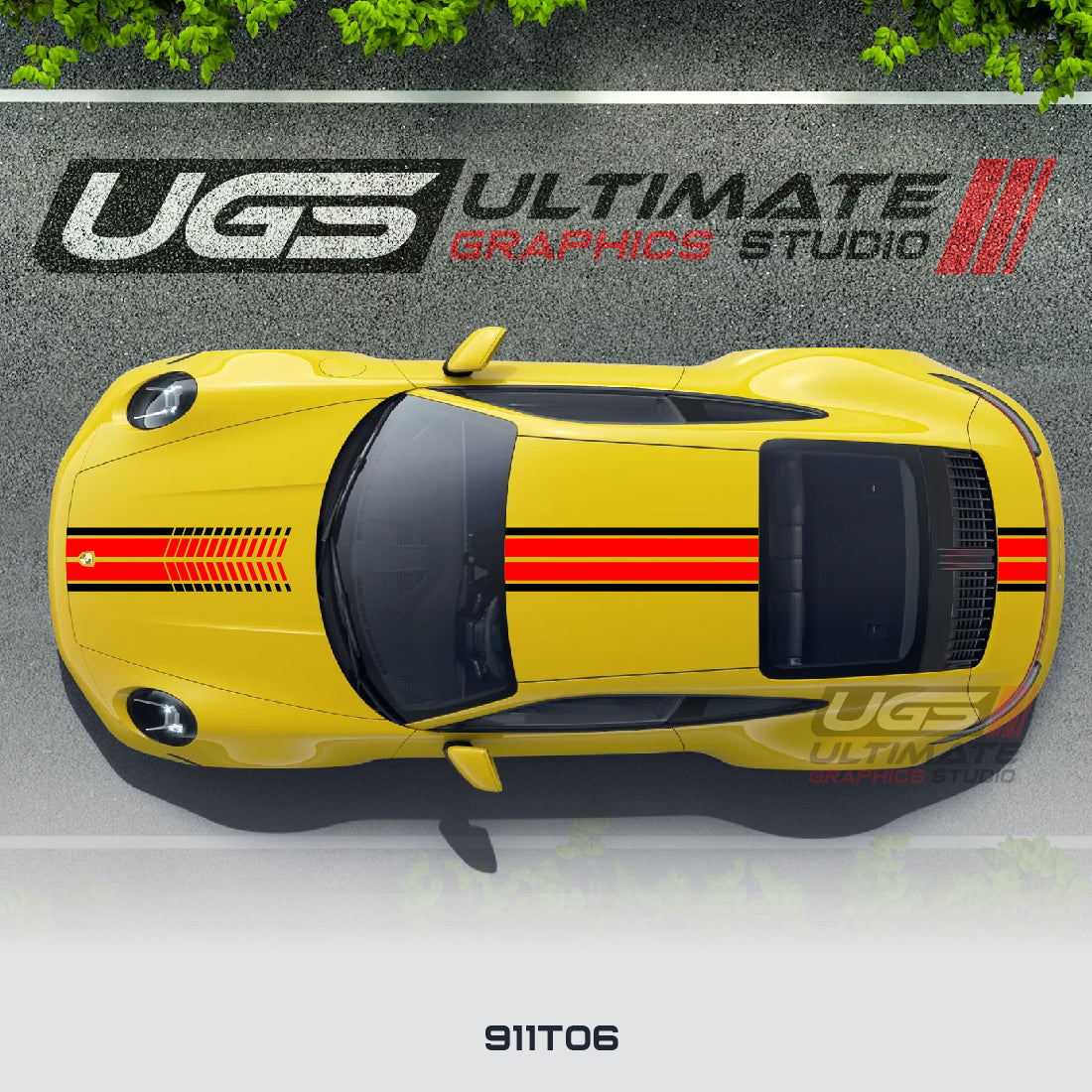 Center Racing Stripe Kit 2 Color for Porsche Models