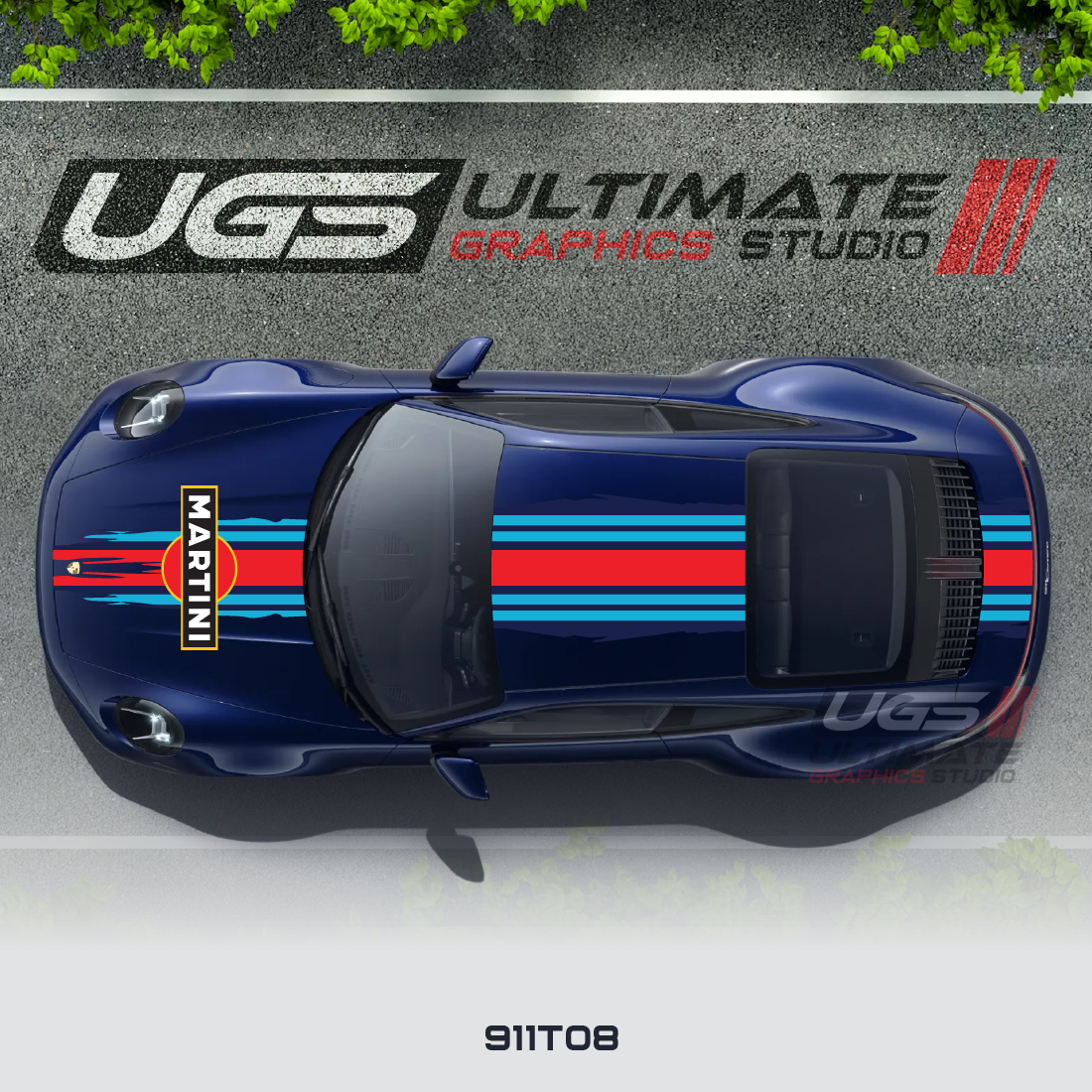 Scratched Martini Racing Stripe Kit for Porsche Models