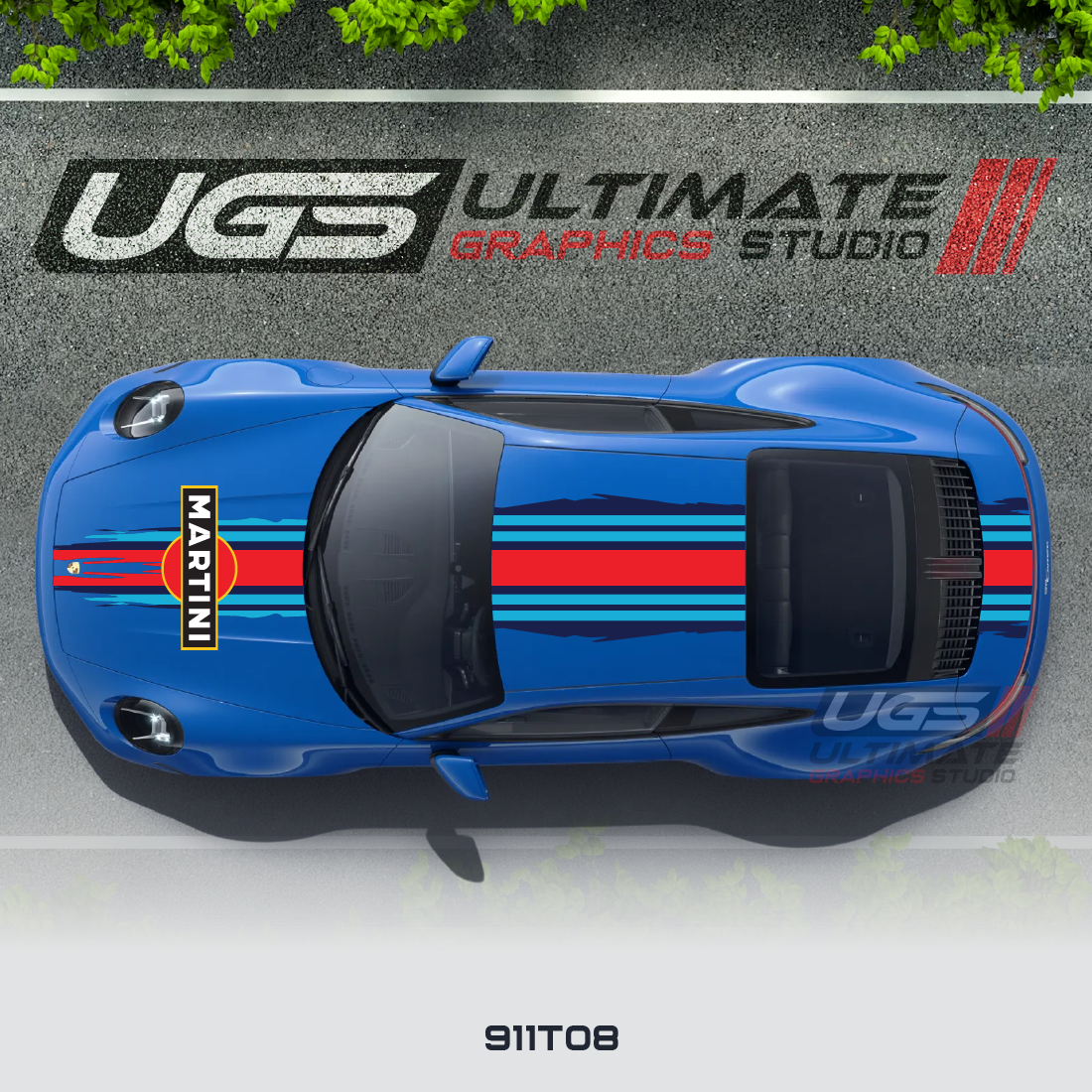 Scratched Martini Racing Stripe Kit for Porsche Models