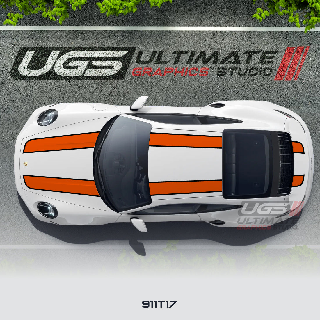 Double Racing Stripe Kit 2 Colors for Porsche Models