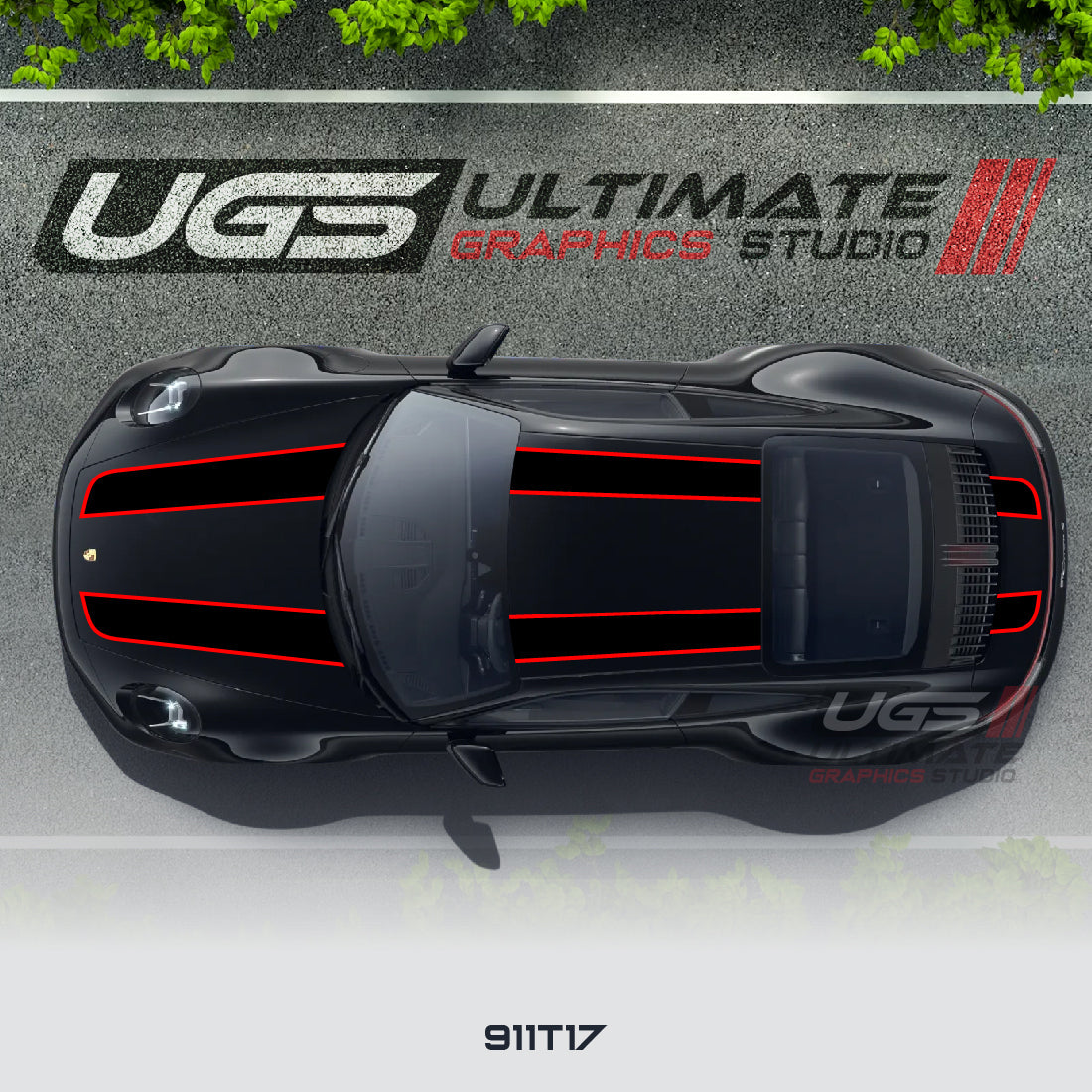 Double Racing Stripe Kit 2 Colors for Porsche Models