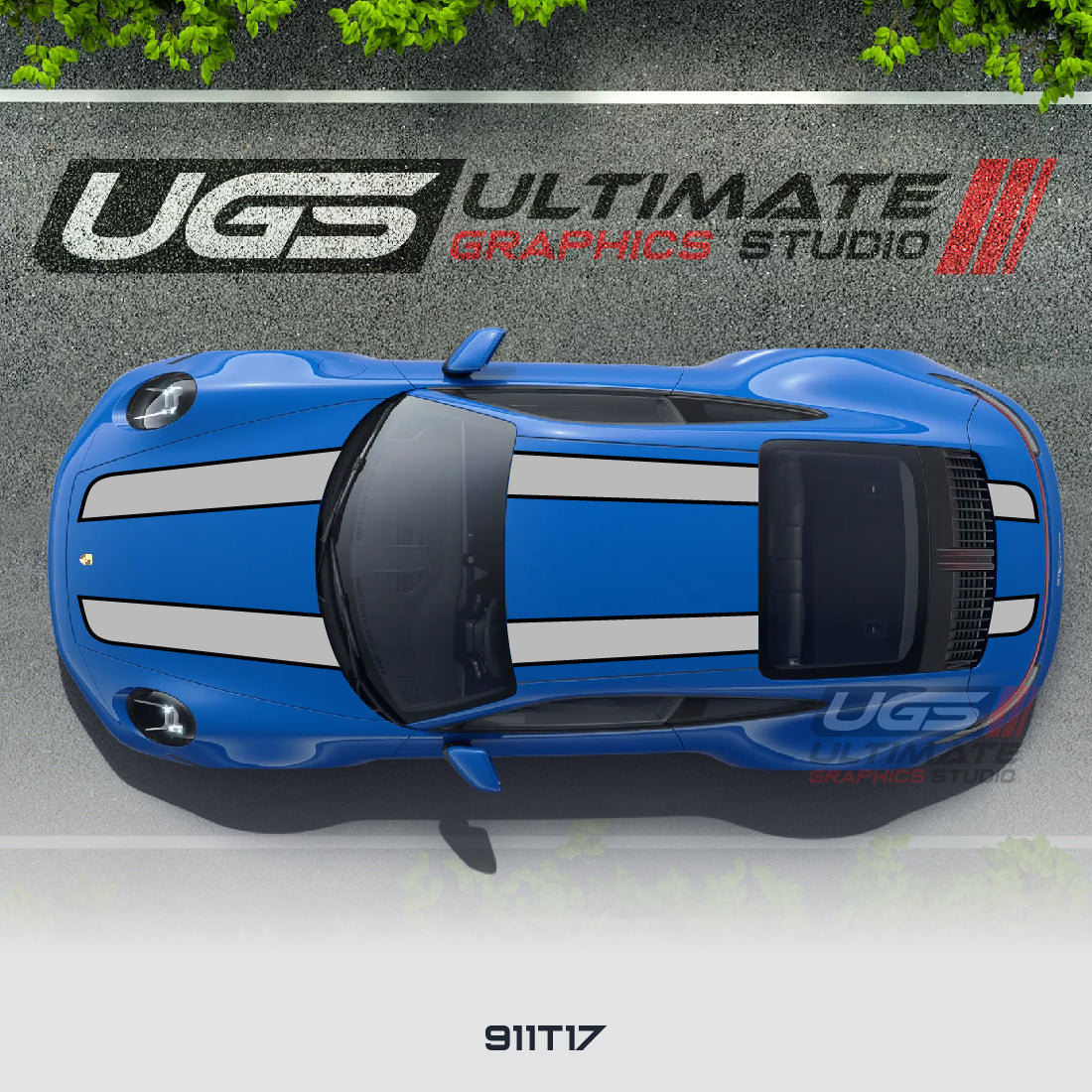 Double Racing Stripe Kit 2 Colors for Porsche Models