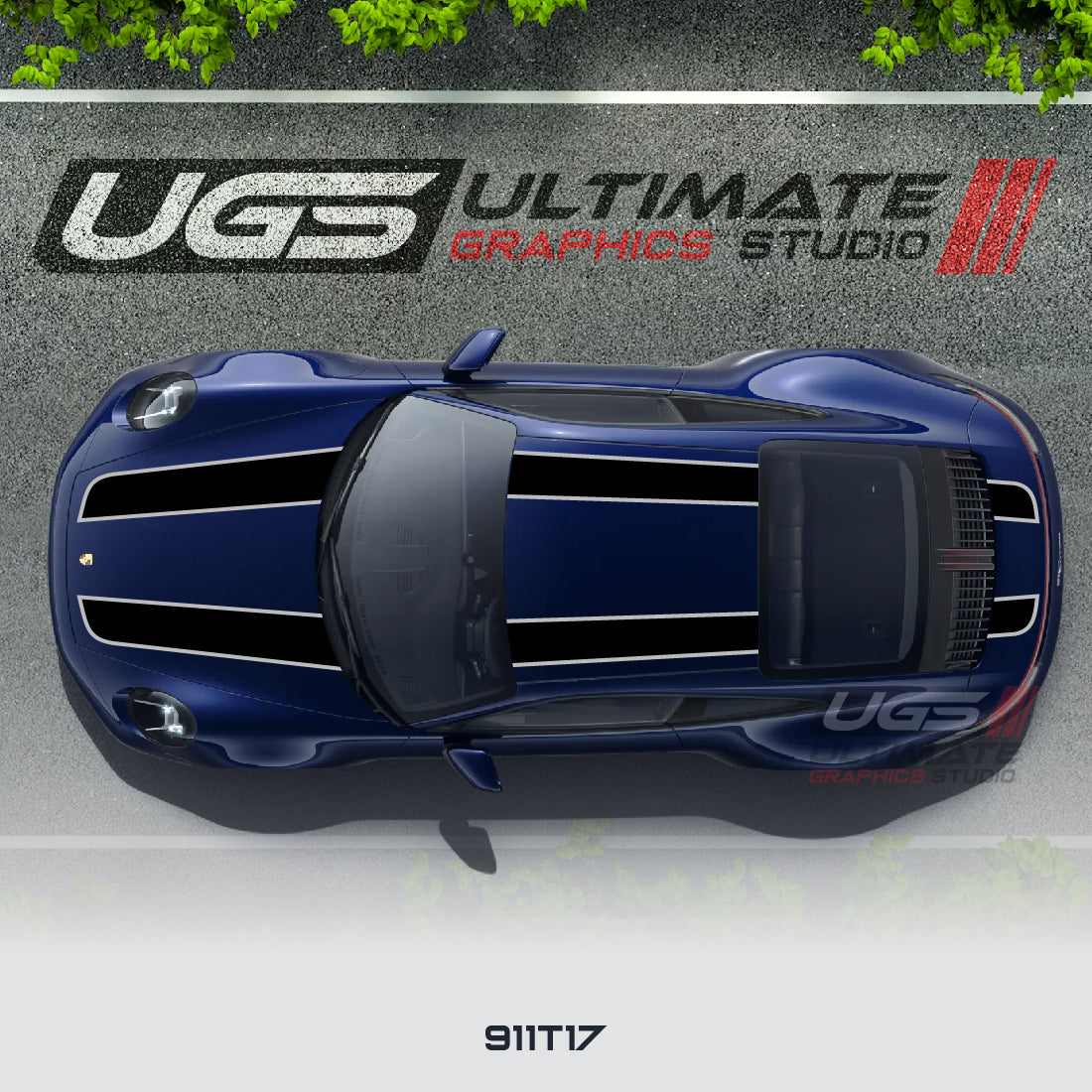 Double Racing Stripe Kit 2 Colors for Porsche Models