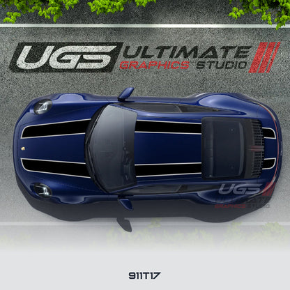 Double Racing Stripe Kit 2 Colors for Porsche Models