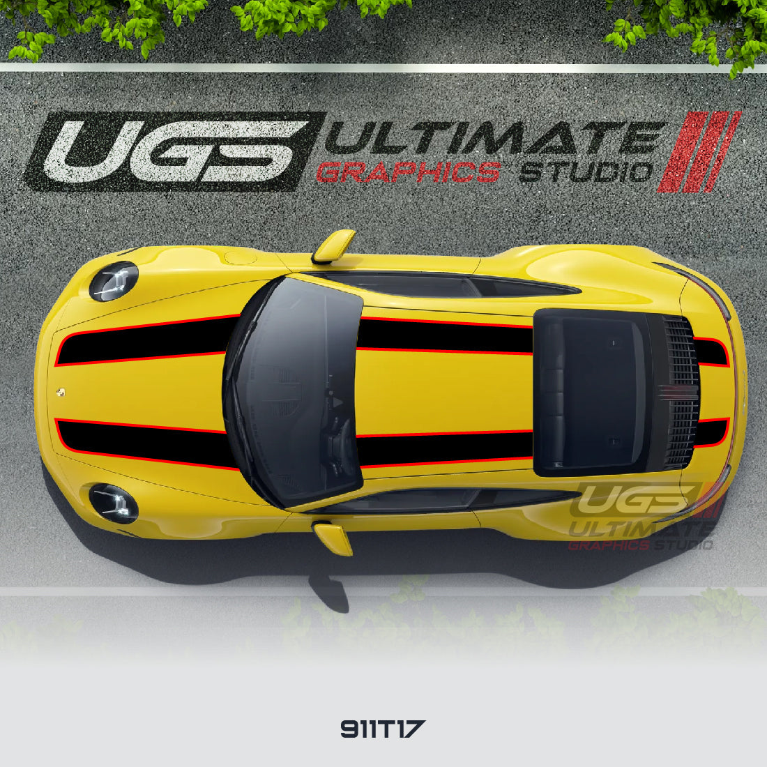 Double Racing Stripe Kit 2 Colors for Porsche Models