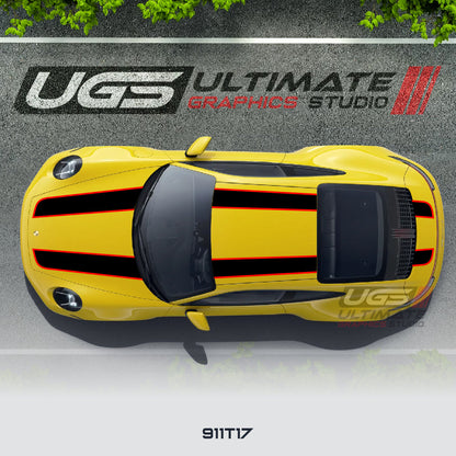 Double Racing Stripe Kit 2 Colors for Porsche Models