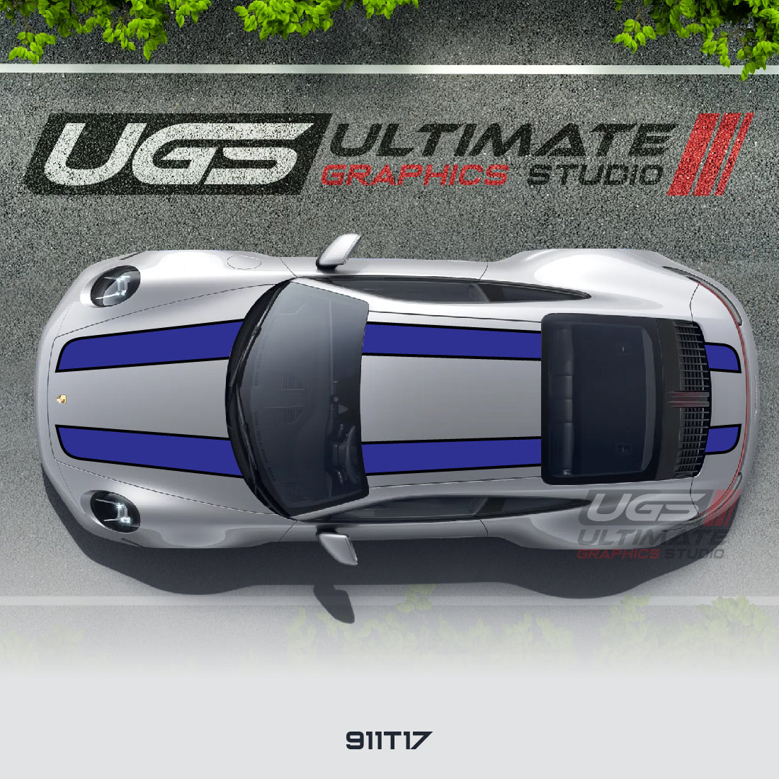 Double Racing Stripe Kit 2 Colors for Porsche Models