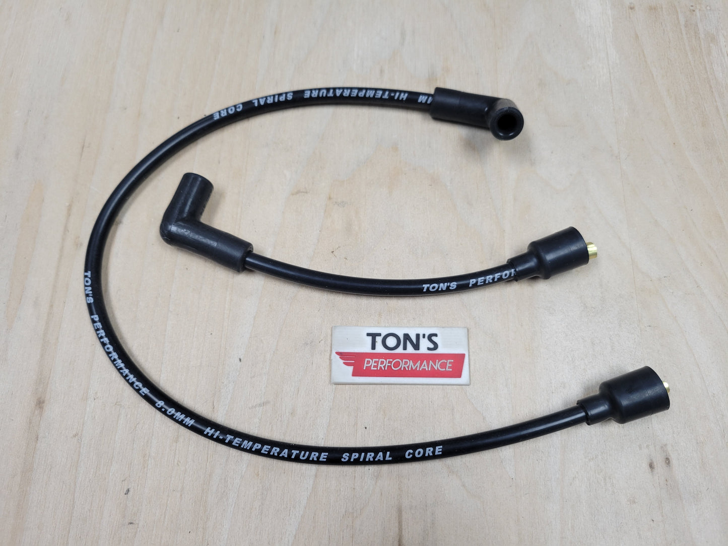 Ton's 8mm Spark Plug Wires - Harley Dyna Softail 1986 - 1998 / PAIR OF REPLACEMENT OEM LENGTH WIRES