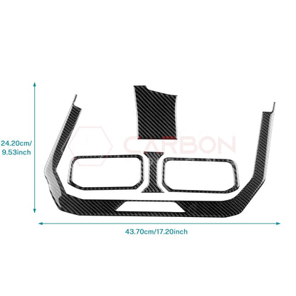 Real Carbon Fiber Center Dashboard A/C Vent Trim Overlays for 2024+ Ford Mustang