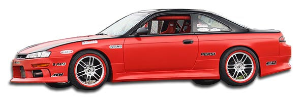 Extreme Dimensions Duraflex V-Speed Side Skirts Compatible With 1995-1998 Nissan 240SX - 2 Piece - 101651