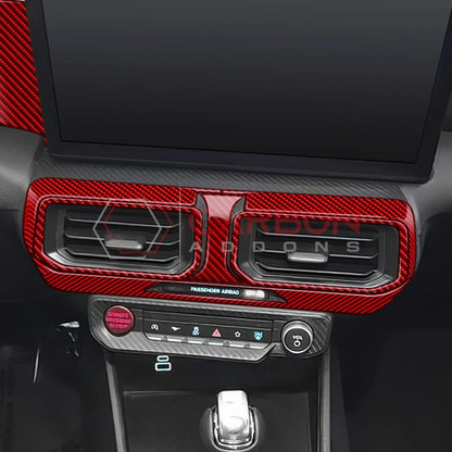 Real Carbon Fiber Center Dashboard A/C Vent Trim Overlays for 2024+ Ford Mustang