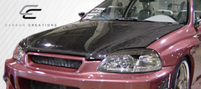 Carbon Creations OEM Look Hood Compatible With 1996-1998 Honda Civic - 1 Piece - 101709