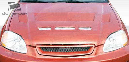 Extreme Dimensions Duraflex Predator Hood Compatible With 1996-1998 Honda Civic - 1 Piece - 105540