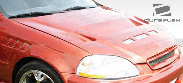 Extreme Dimensions Duraflex Predator Hood Compatible With 1996-1998 Honda Civic - 1 Piece - 105540