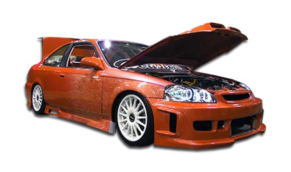 Extreme Dimensions Duraflex Spyder Side Skirts Compatible With 1996-2000 Honda Civic - 2 Piece - 101720