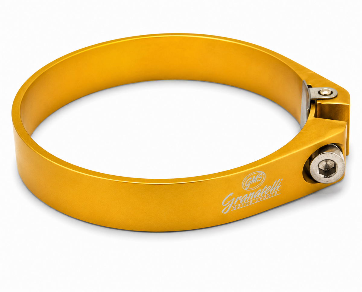Granatelli Gold Anodized Billet Aluminum Hose Clamp 91mm–93mm (Approx. 3.58"–3.66") – 971325G