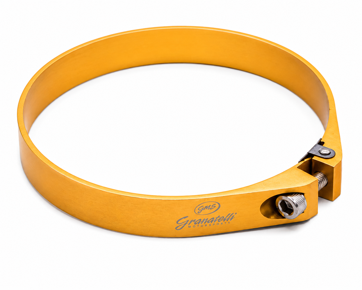 Granatelli Gold Anodized Billet Aluminum Hose Clamp 103.6mm–105.6mm (Approx. 4.08"–4.16") – 971375G