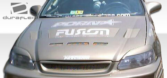 Extreme Dimensions Duraflex Predator Hood Compatible With 1999-2000 Honda Civic - 1 Piece - 105541