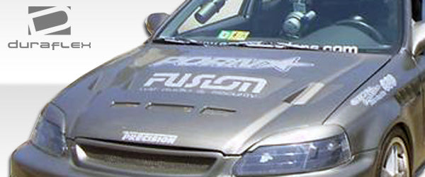 Extreme Dimensions Duraflex Predator Hood Compatible With 1999-2000 Honda Civic - 1 Piece - 105541