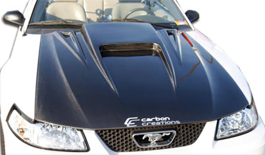 Carbon Creations Spyder 3 Hood Compatible With 1999-2004 Ford Mustang - 1 Piece - 102722